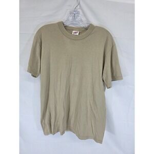 Soffe Mens‎ Military T-Shirt Medium Tan Coyote Brown Short Sleeve Made in USA